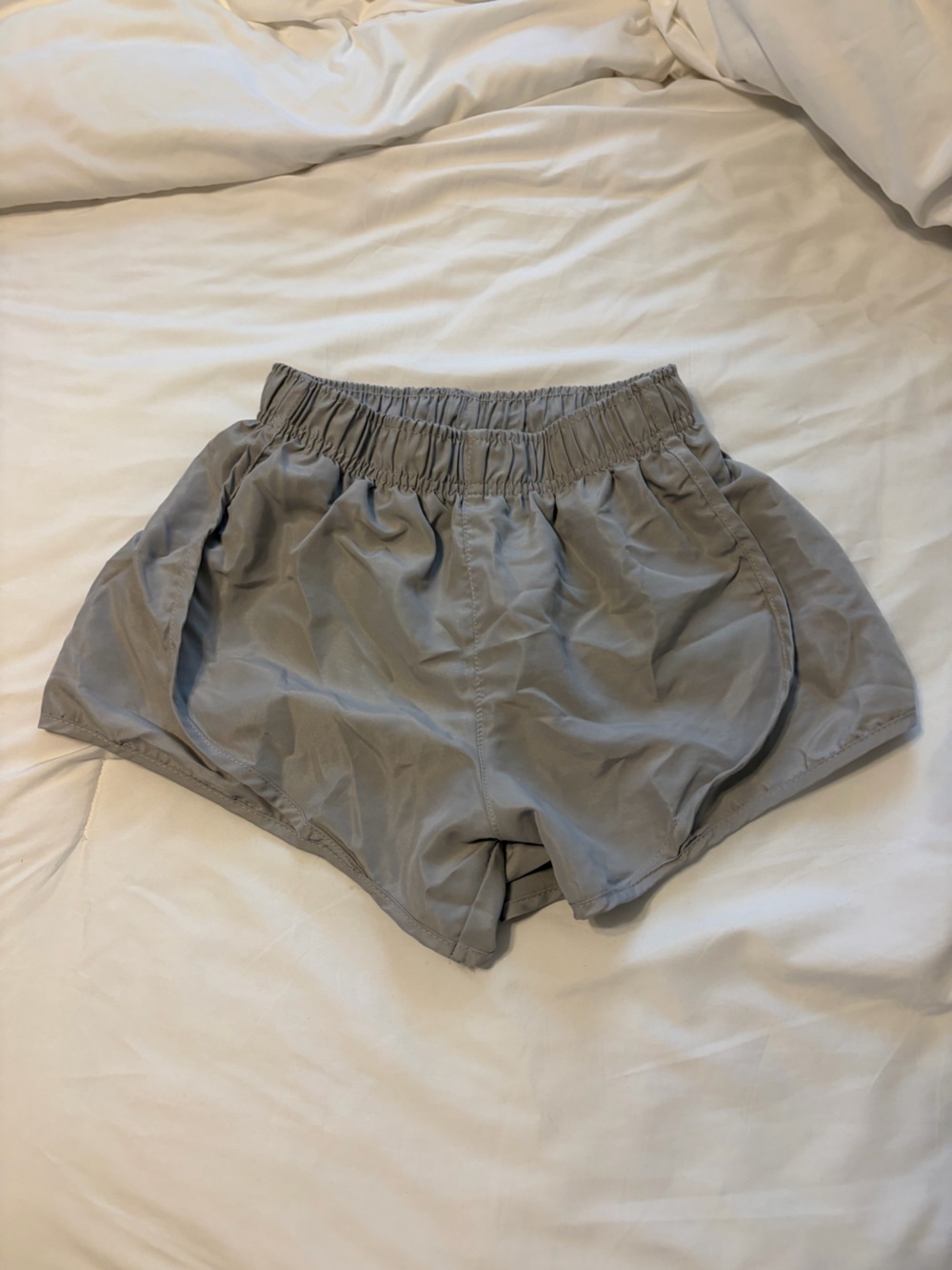 Women's Gray Elastic-Waist Athletic Shorts